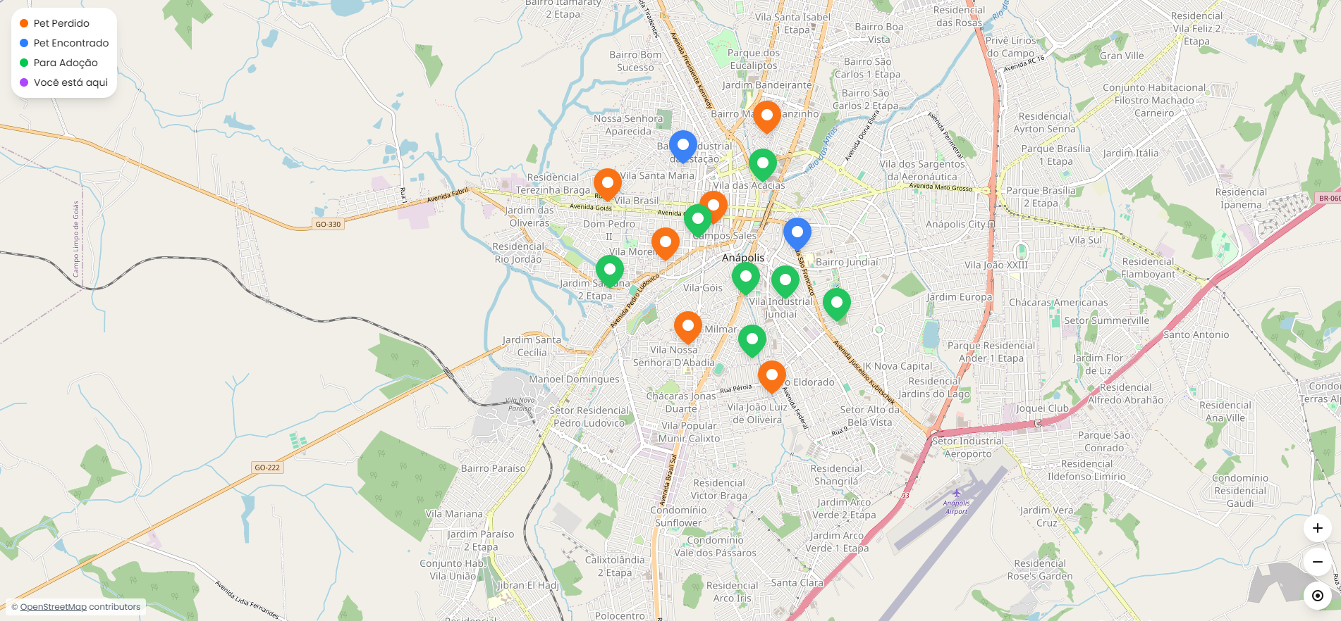 Interface do Farejei